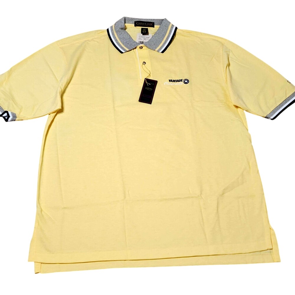 Cross Creek Polo Shirt Mens XL Yellow Vantage Championship Cotton Short Sleeve